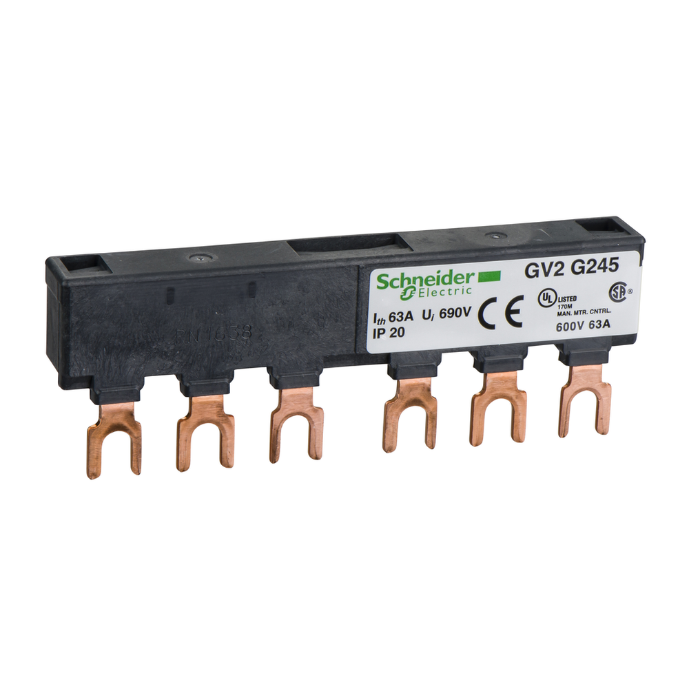 GV2G245 | Linergy FT, Comb busbar, 63A, 2 tap-offs, 45mm pitch | Tradelco