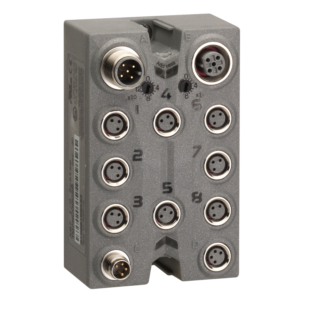 TM7NCOM08B | CANopen interface I/O block, Modicon TM7, IP67, 8 M8 ...